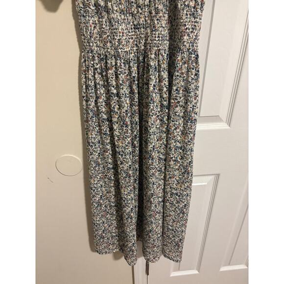 Madewell smock-waist peasant dress in blossoming vines sz large. Missing lining - Picture 7 of 14